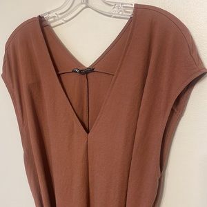 Zara Brown with belt Dress XL